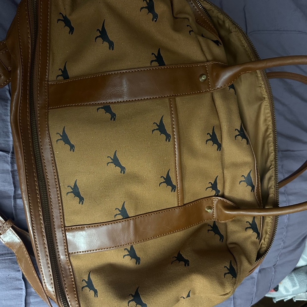 Modcloth Tan and Black Travel Bag